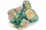 Sparkling Dioptase Crystals with Mimetite - N'tola Mine, Congo #209690-1